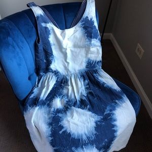 Blue tie dye dress